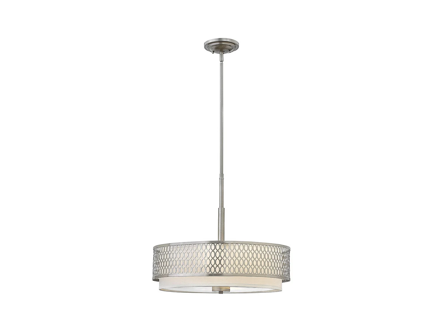 Jules Suspension Hinkley Fredrick Ramond à 3 ampoules / nickel brossé semi-affleurant