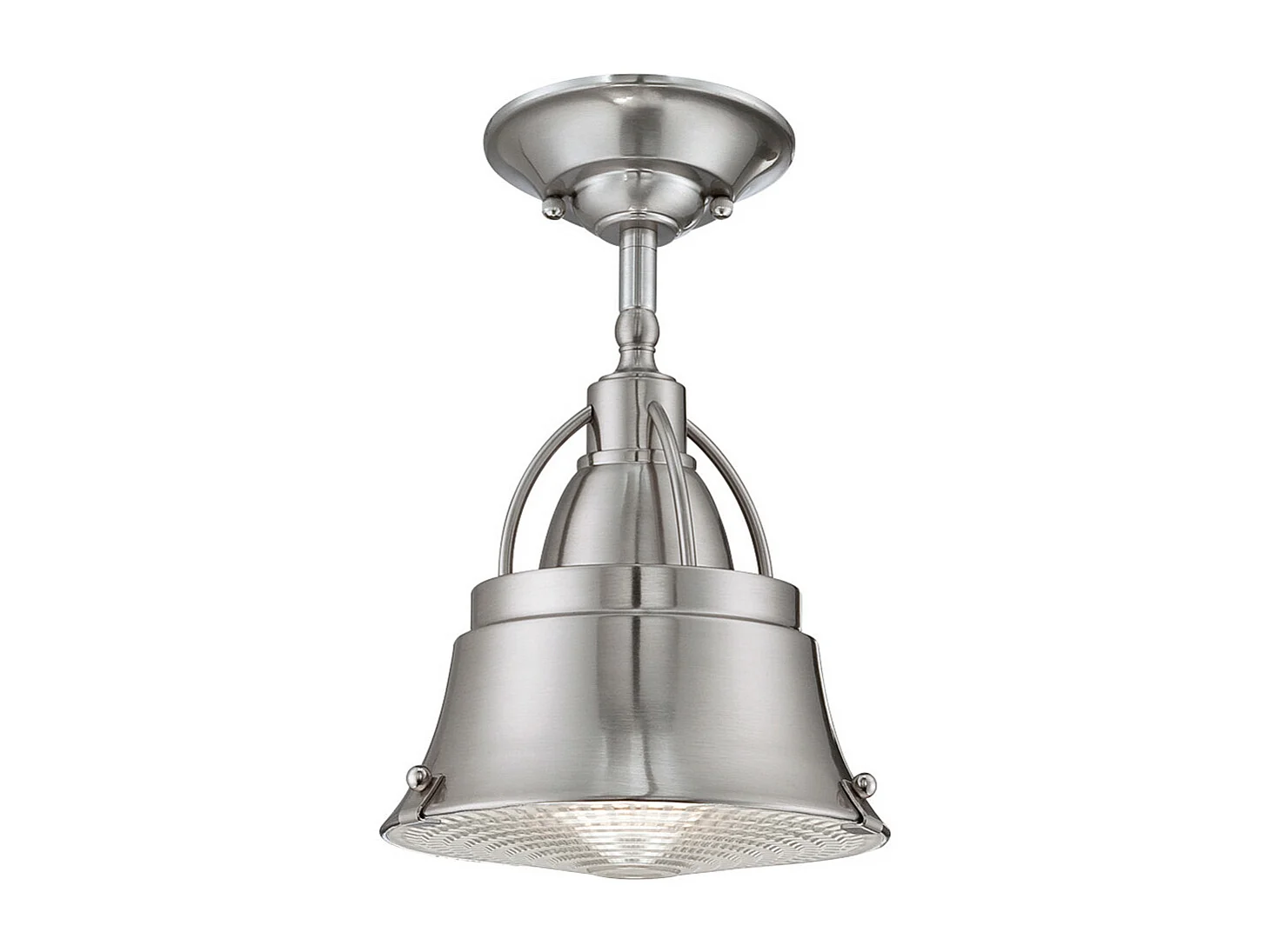 Elstead Cody 1 Light Dome Tak Mini Pendel Borstad Nickel, E27