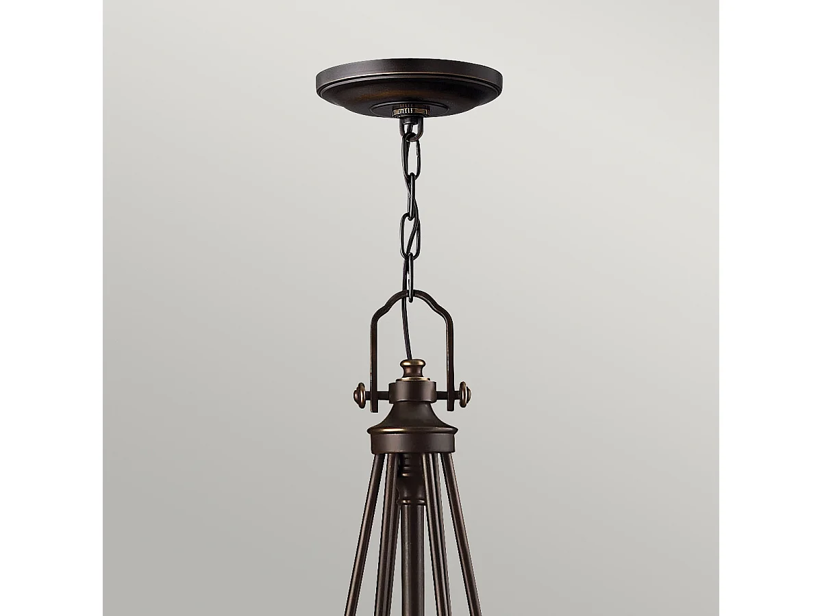 Elstead Mayflower - Lampadario a 6 luci multibraccio finitura bronzo antico, attacco E27