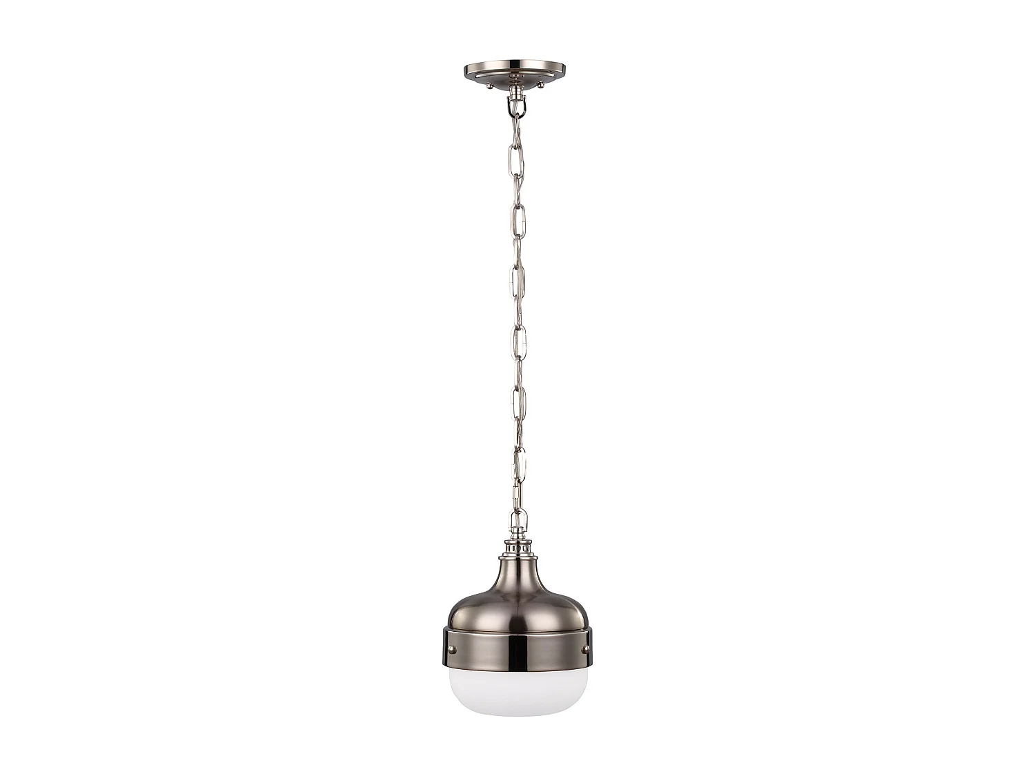 Elstead Cadence 1 Light Dome Tak Mini Pendel polerad nickel, borstat stål, E27