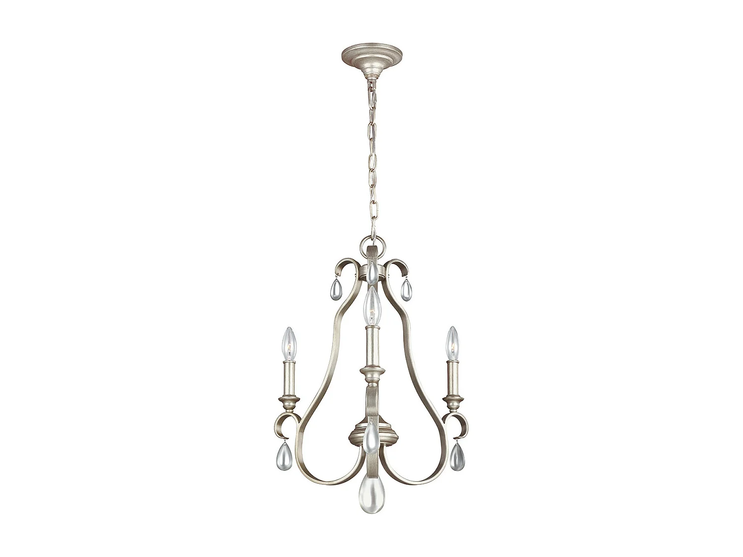 Elstead Dewitt - Kronleuchter 3 licht Silver Finish, E14