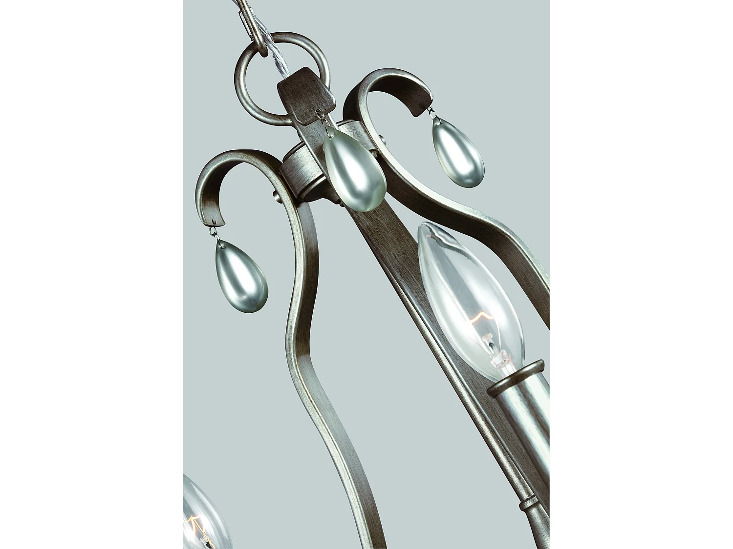 Elstead Dewitt - Kronleuchter 3 licht Silver Finish, E14