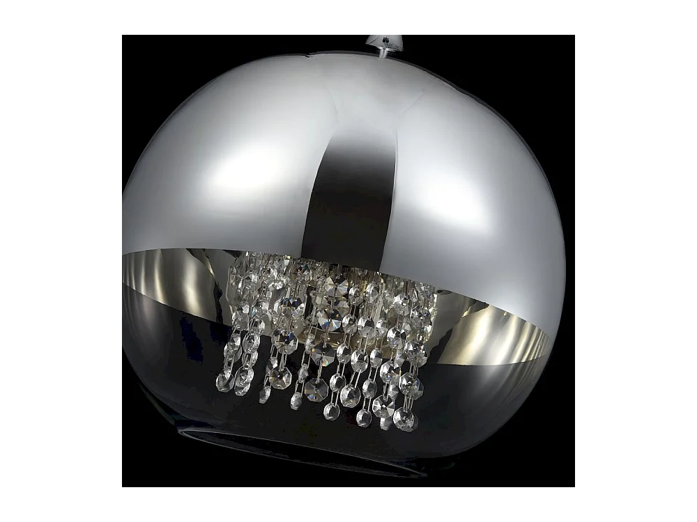 Fermi Dome Deckenpendelleuchte Nickel & Kristall, 1 Licht, E27