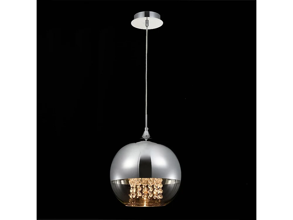 Fermi Dome Deckenpendelleuchte Nickel & Kristall, 1 Licht, E27