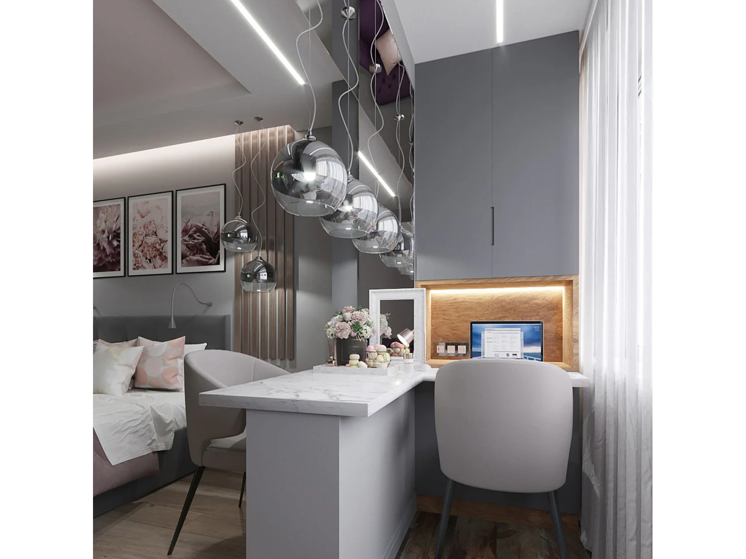 Fermi Dome Deckenpendelleuchte Nickel & Kristall, 1 Licht, E27