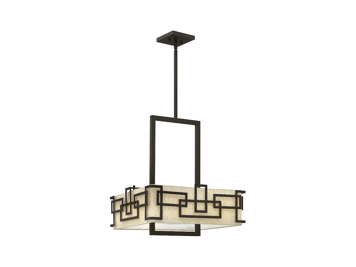 Pendelleuchte Patterned Shade 3x E27 Oil Rubbed Bronze Pendelleuchte gemusterter Schirm 3x E27 Oil Rubbed Bronze