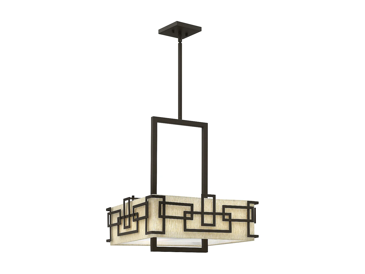 Pendelleuchte Patterned Shade 3x E27 Oil Rubbed Bronze Pendelleuchte gemusterter Schirm 3x E27 Oil Rubbed Bronze