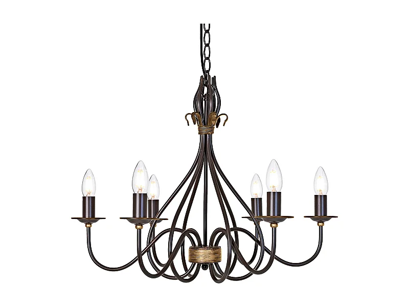 Elstead Windermere - 6 Leichter Kronleuchterrost, Goldfinish, E14