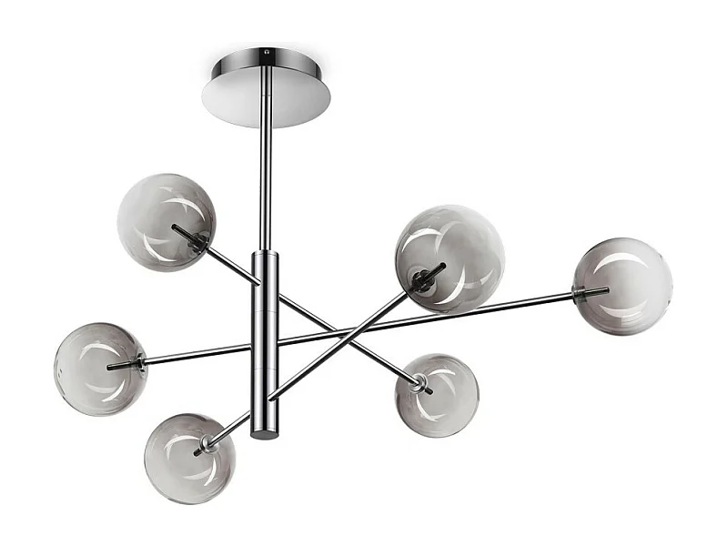 Ideal Lux EQUINOXE Plafonnier suspendu à 6 bras multiples gris fumé