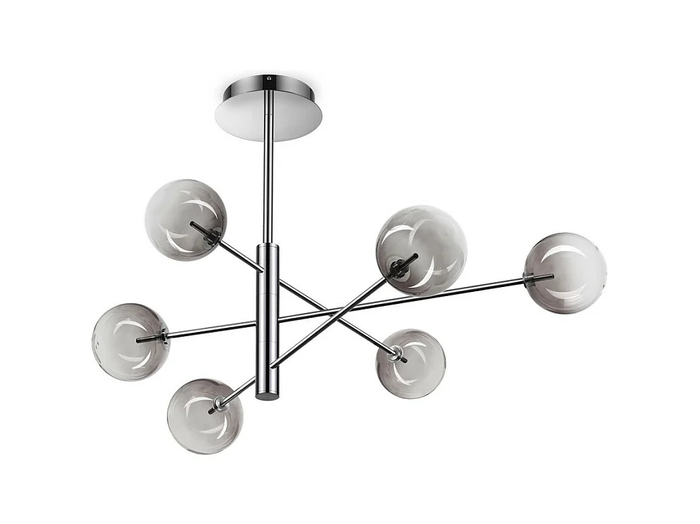 Ideal Lux EQUINOXE Plafonnier suspendu à 6 bras multiples gris fumé