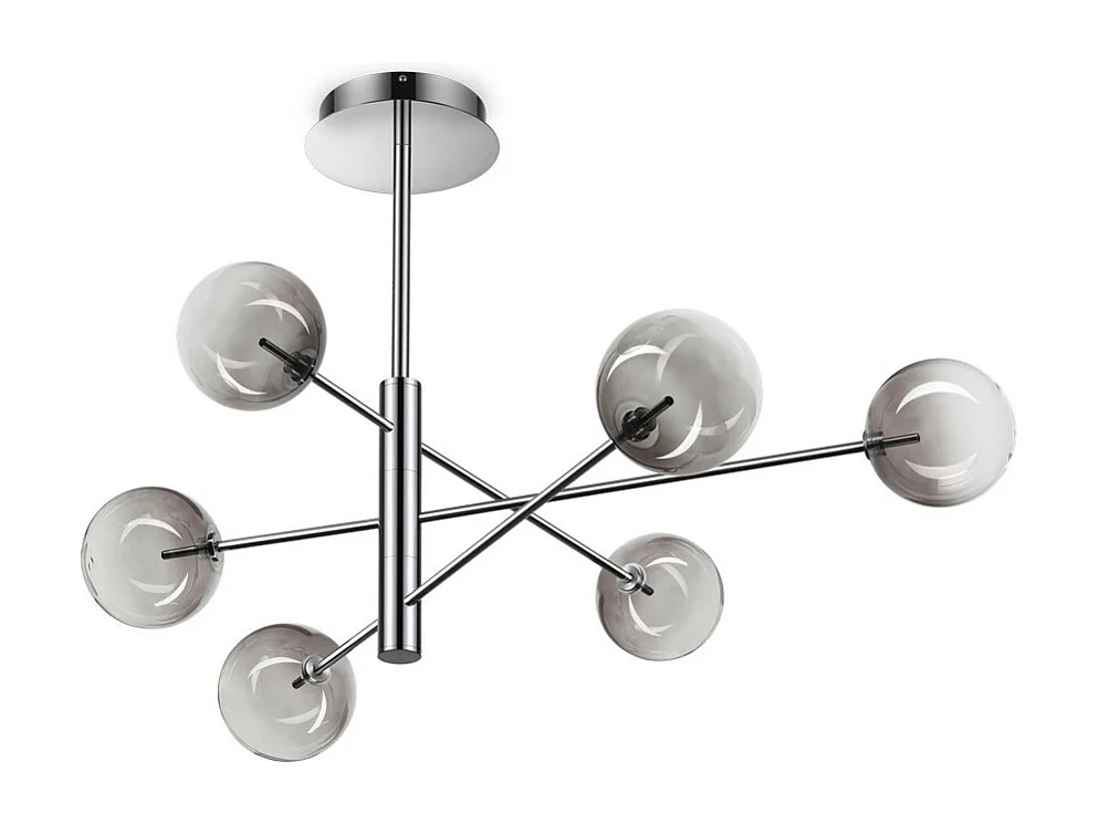 Ideal Lux EQUINOXE Plafonnier suspendu à 6 bras multiples gris fumé