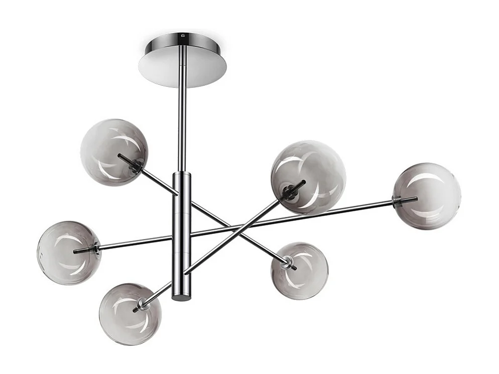 Ideal Lux EQUINOXE 6-punktowa lampa sufitowa z wieloma ramionami w kolorze dymnej szarości