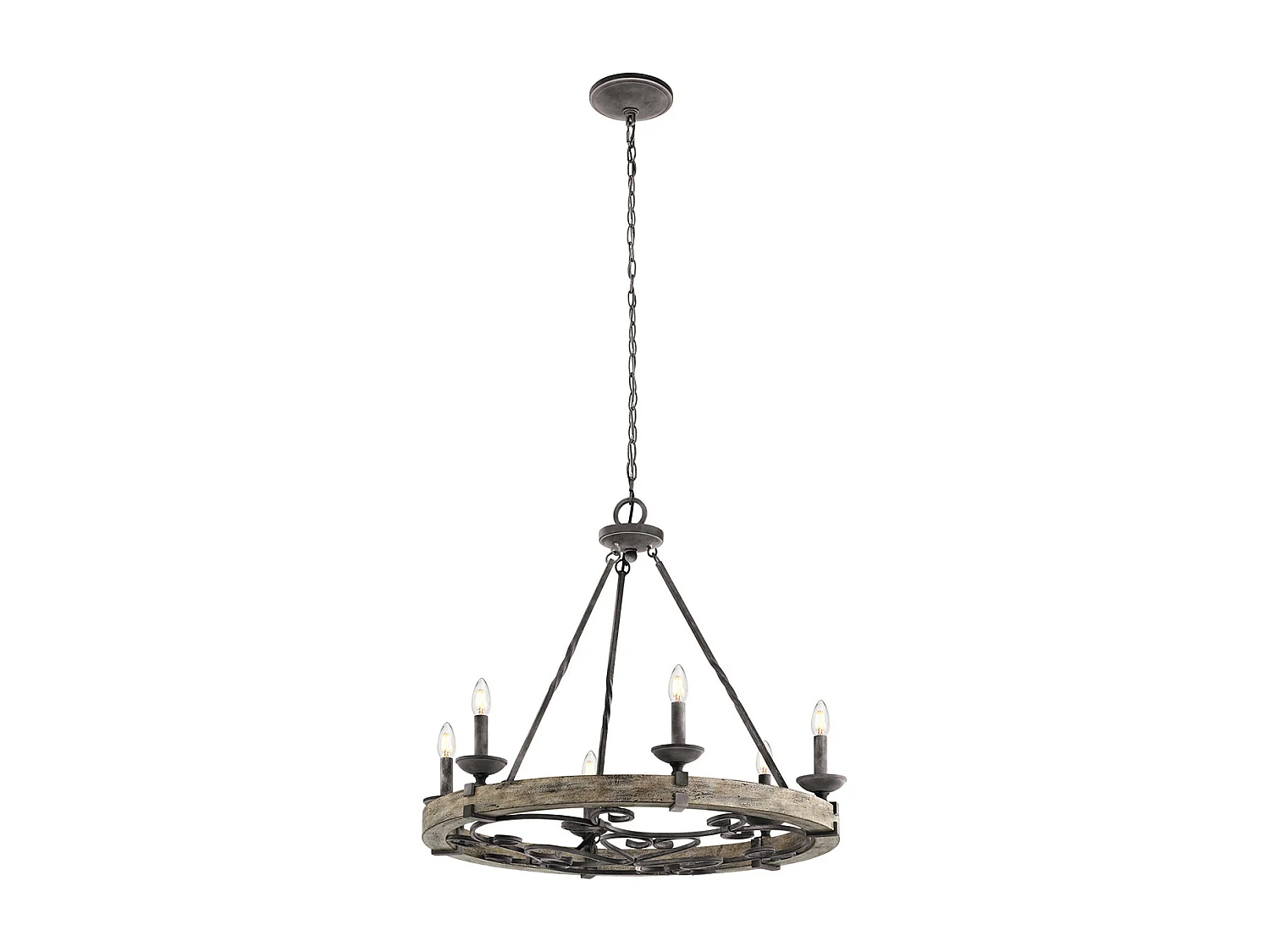 Elstead Taulbee - Lampadario a 6 luci finitura zinco, attacco E14