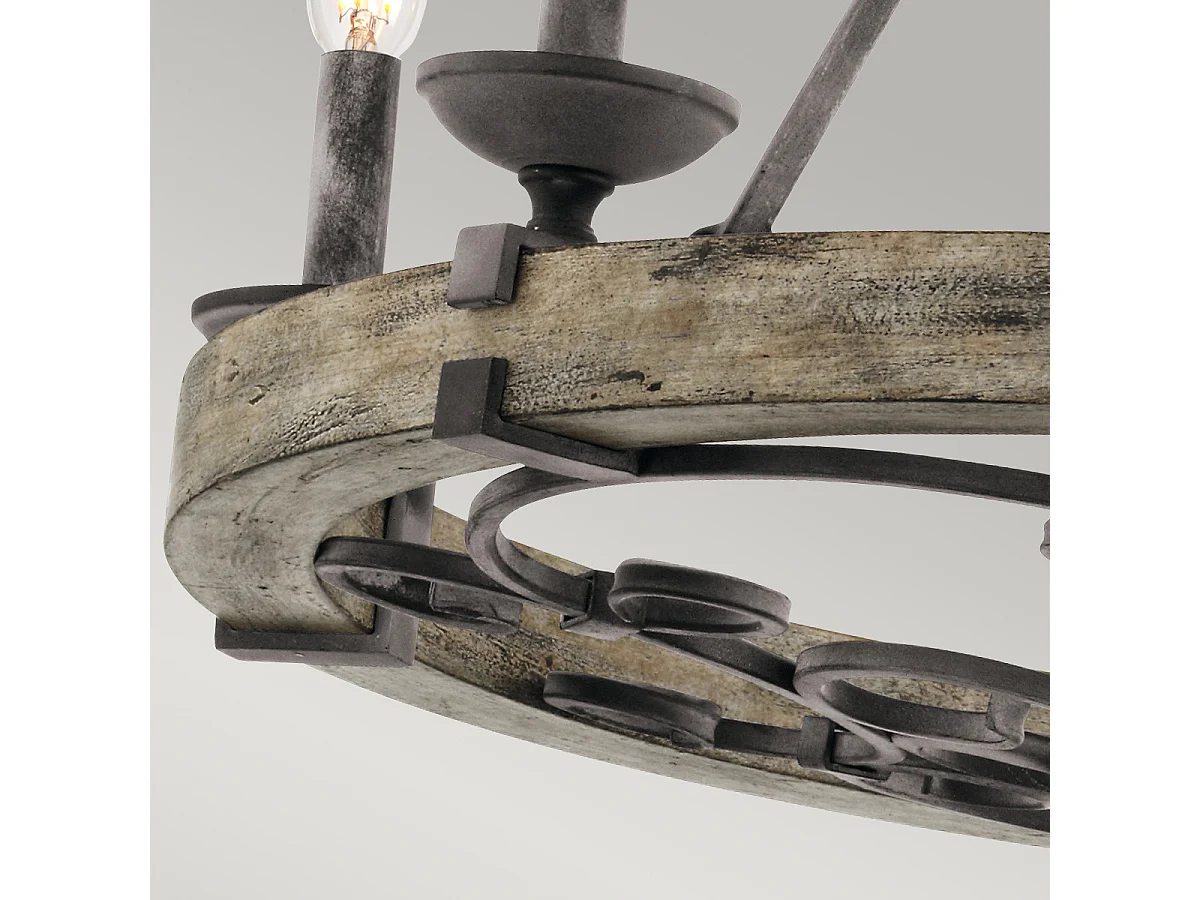 Elstead Taulbee - Lampadario a 6 luci finitura zinco, attacco E14