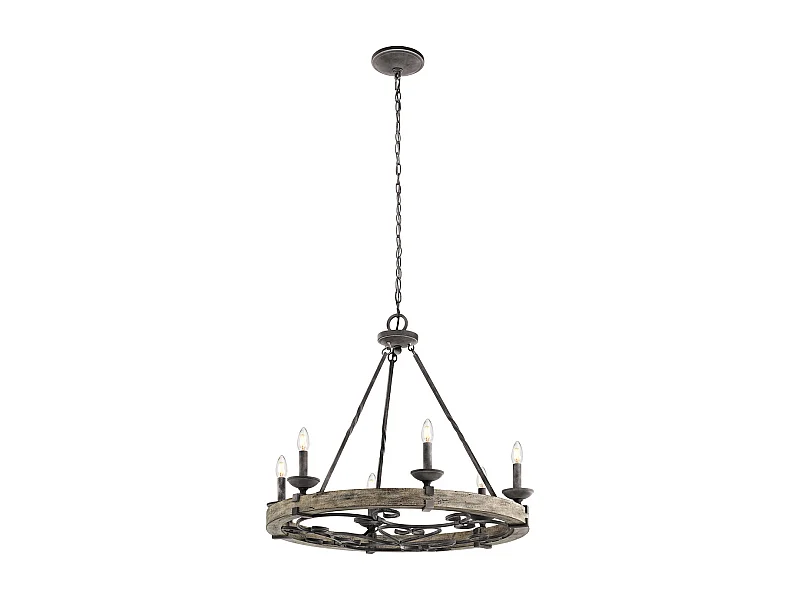 Elstead Taulbee - 6 Leichtes Kronleuchter-Zink-Finish, E14