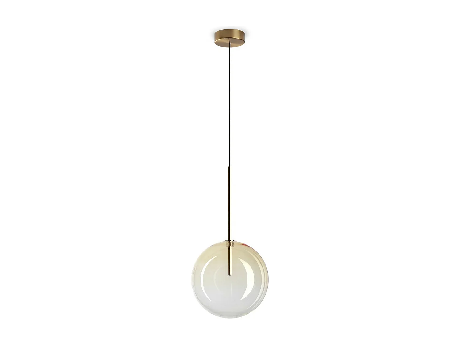 Ideal Lux EQUINOXE Plafonnier suspendu en forme de globe de 25 cm avec abat-jour en ambre