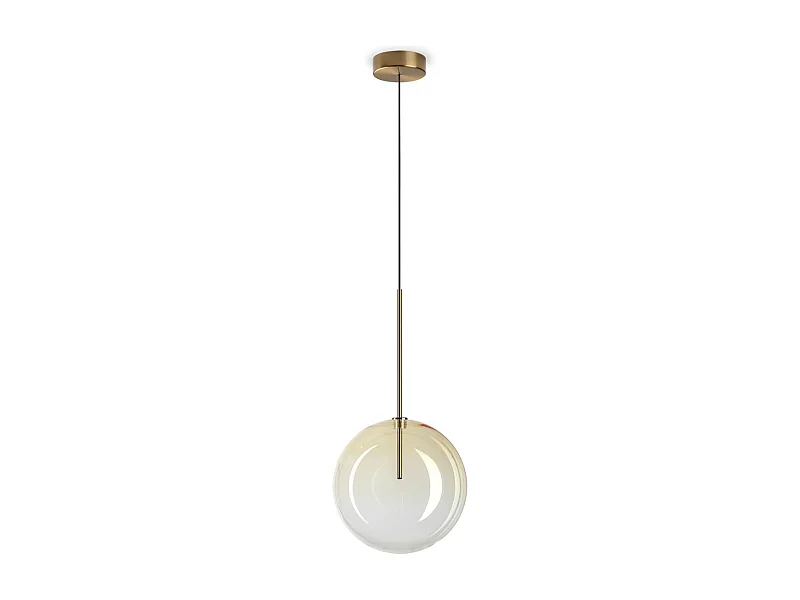 Ideal Lux EQUINOXE Plafonnier suspendu en forme de globe de 25 cm avec abat-jour en ambre