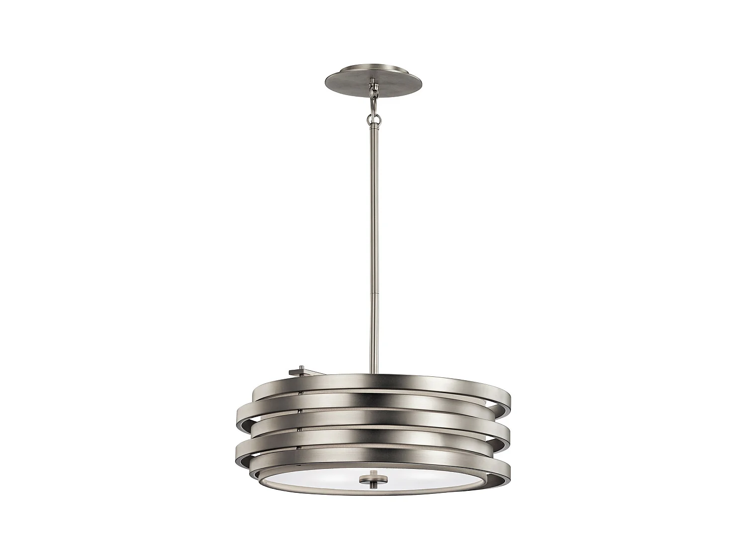 Elstead Roswell Luminaire suspendu rond à 3 ampoules au fini nickel brossé, E27