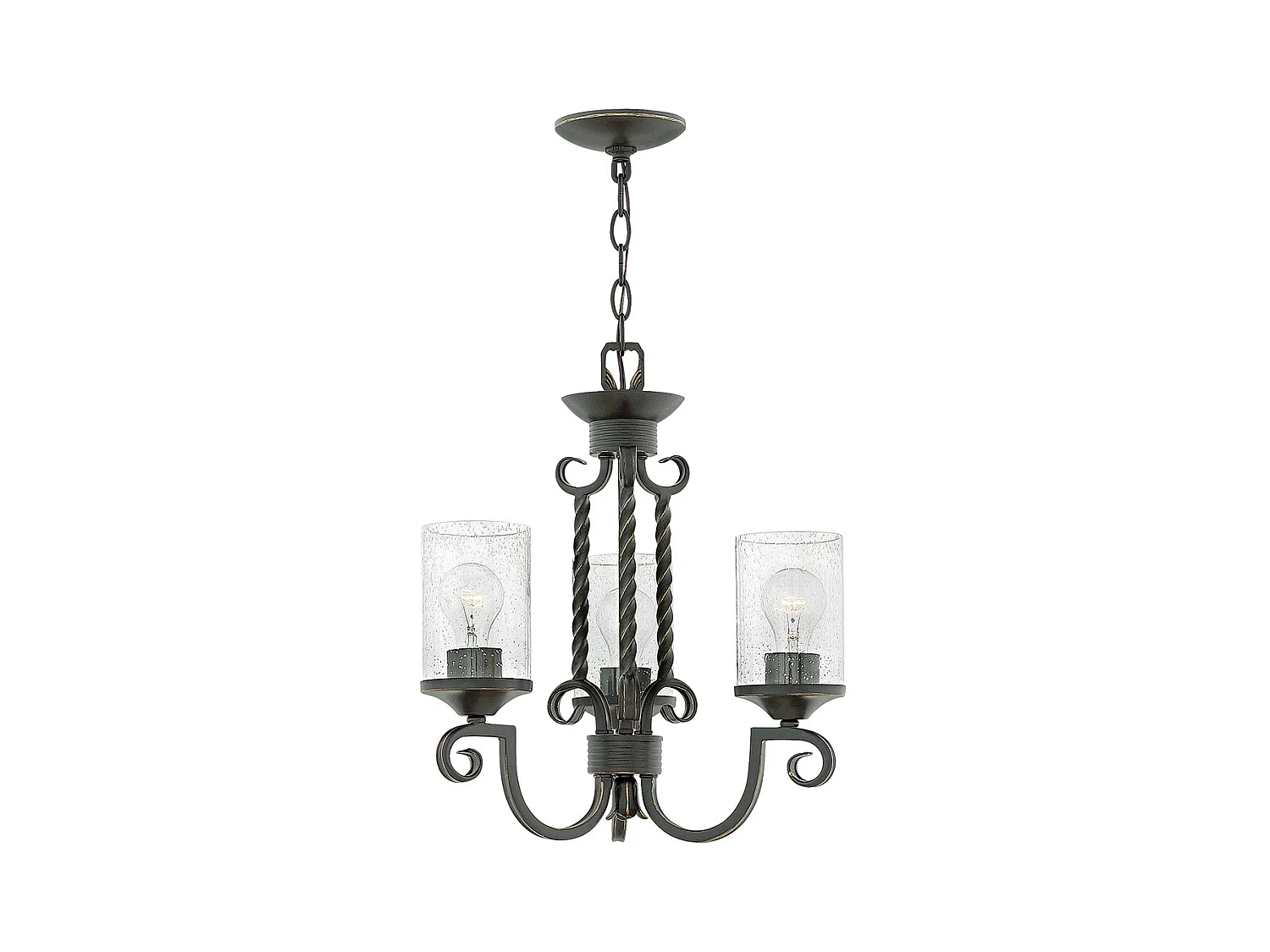 Casa Hinkley 3-flammiger Kronleuchter Olde Black