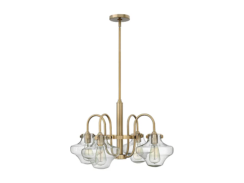 Elstead Congress - Lampadario a bracci multipli con finitura caramello spazzolato, attacco E27