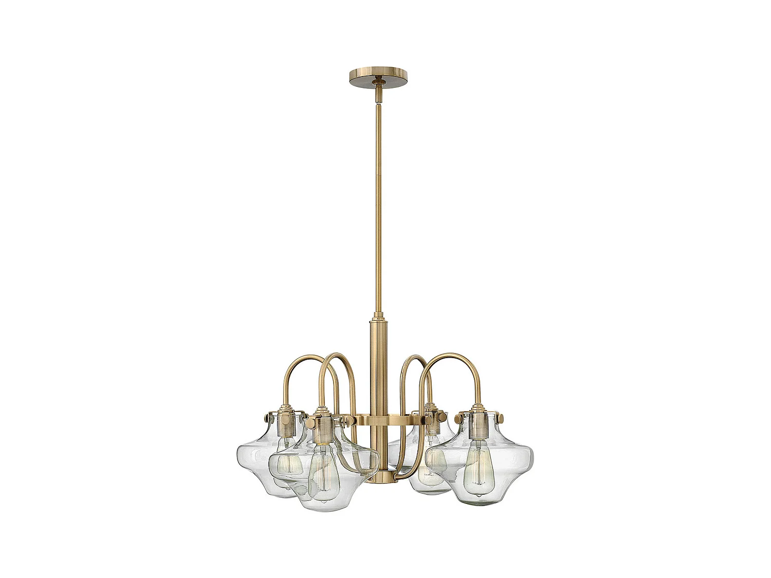Elstead Congress - Lampadario a bracci multipli con finitura caramello spazzolato, attacco E27