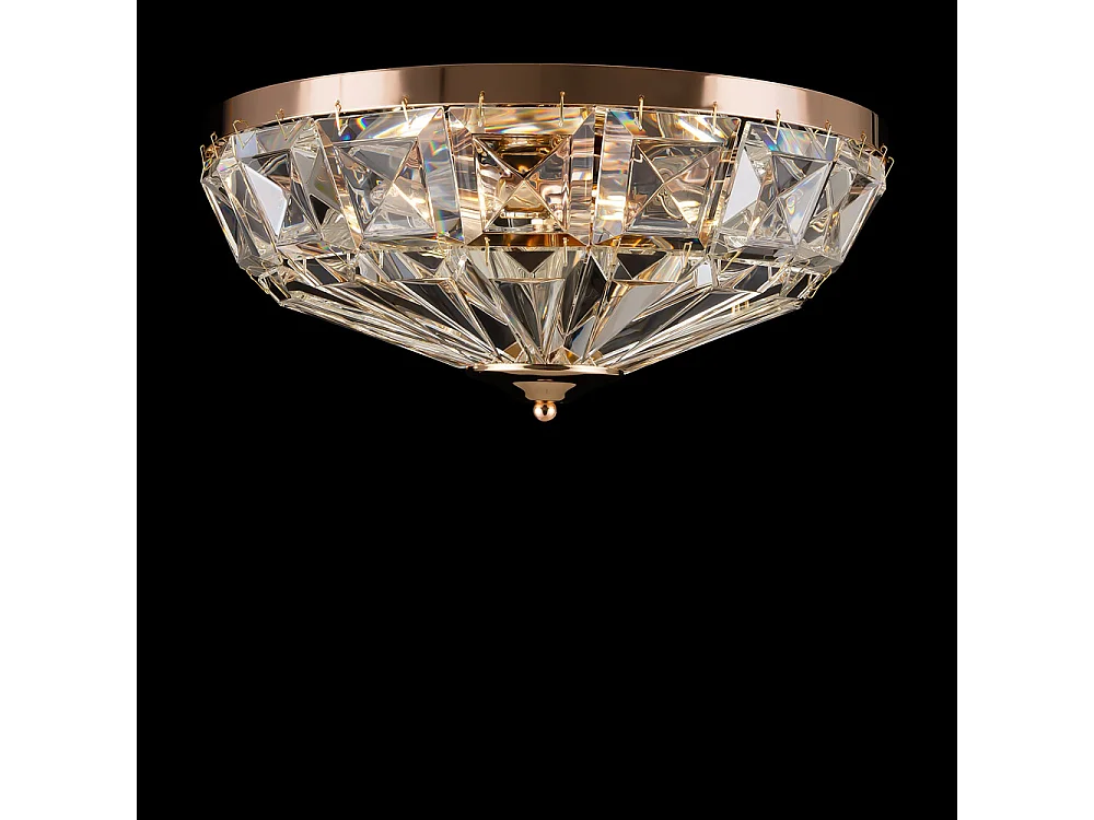 Maytoni Facet Neoclassic Bowl Halbbündige Deckenleuchte Gold