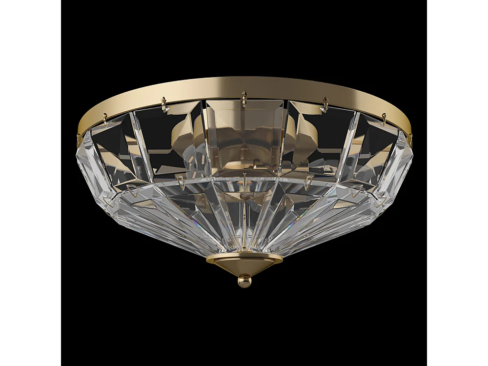 Maytoni Facet Neoclassic Bowl Halbbündige Deckenleuchte Gold