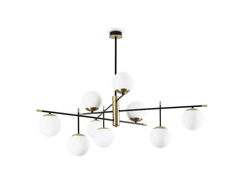 Ideal Lux GOURMET Plafón 9 luces Globe Multi Arm semiempotrado negro