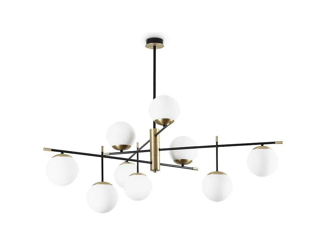 Ideal Lux GOURMET 9 licht Globe Multi Arm Halbbündige Deckenleuchte Schwarz