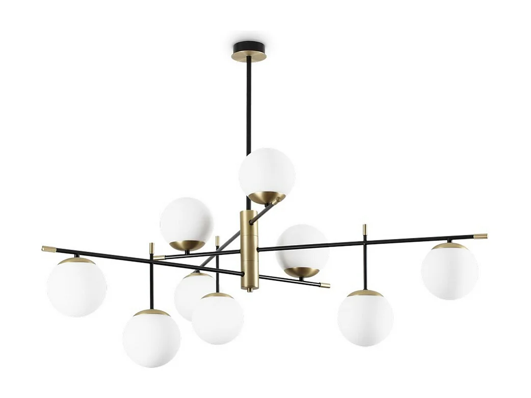 Ideal Lux GOURMET Plafón 9 luces Globe Multi Arm semiempotrado negro