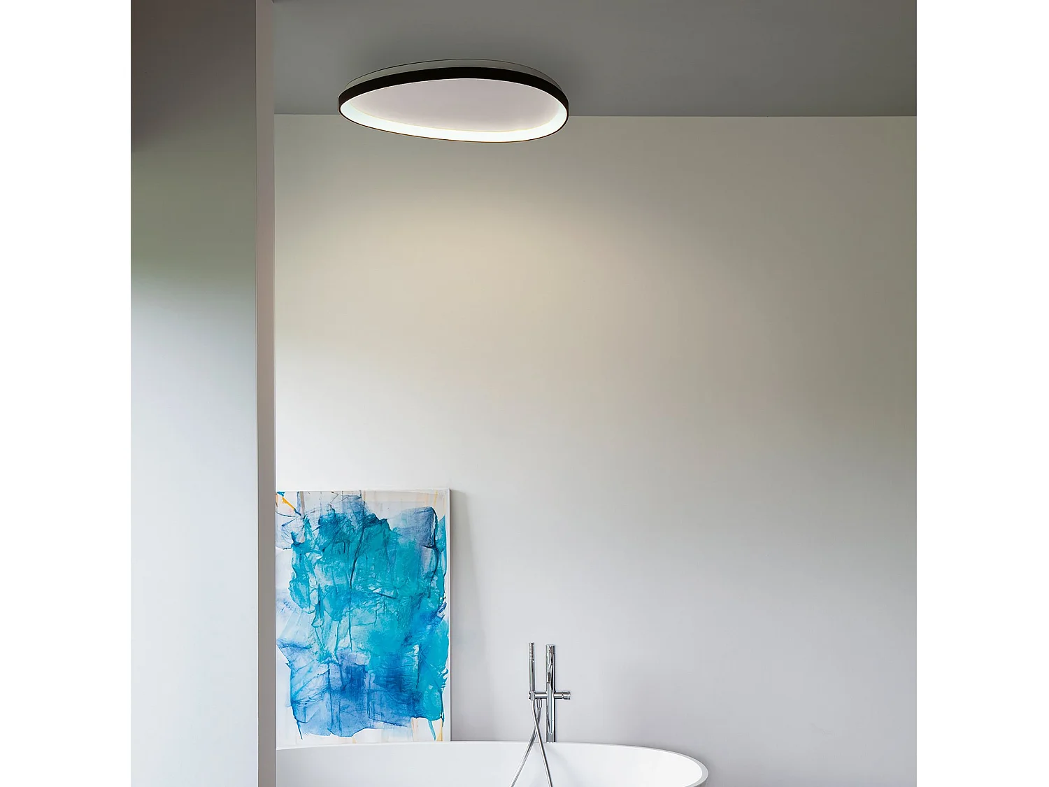 Ideal Lux GEMINI 61cm Zintegrowana lampa sufitowa LED półpłaska, czarna, 2700K