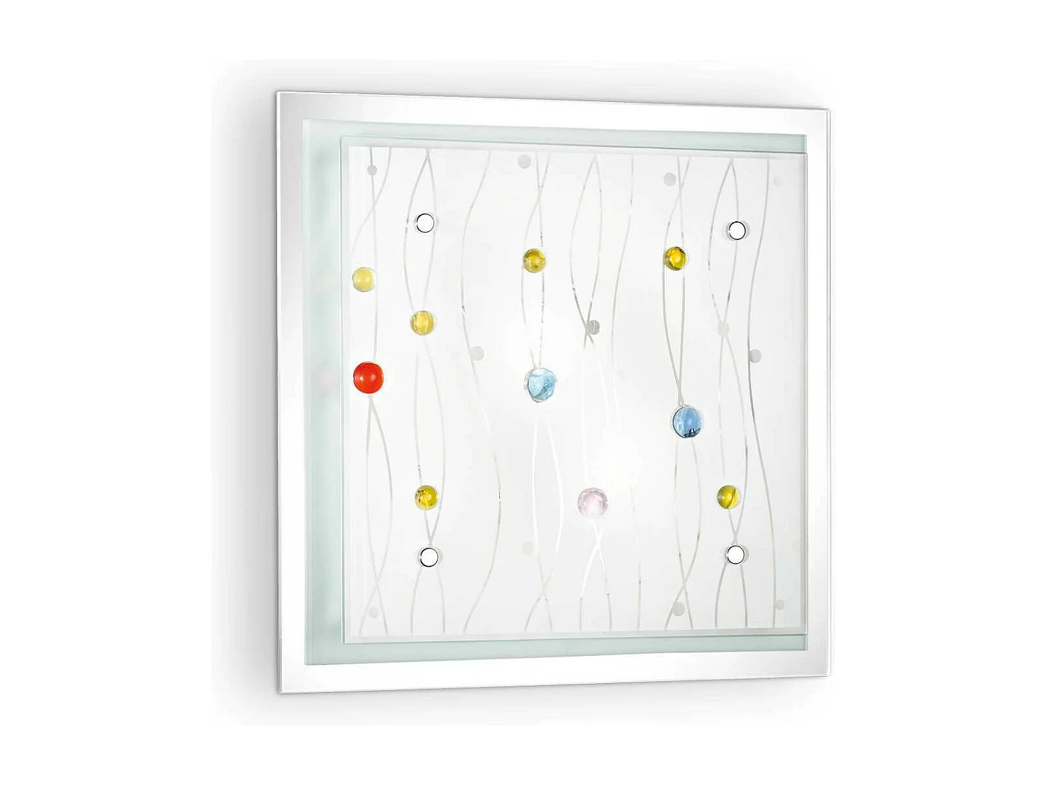 Ideal Lux Ocean - Plafoniera a filo soffitto piccola a 2 luci multicolore, attacco E27