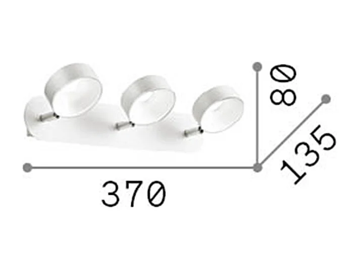 Ideal Lux Oby Plafonnier LED 3 Lumière Blanc