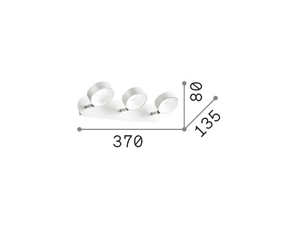 Ideal Lux Oby Plafonnier LED 3 Lumière Blanc