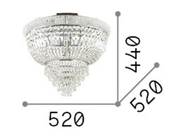 Ideal Lux Dubai Lustre à 6 ampoules au fini laiton, E14