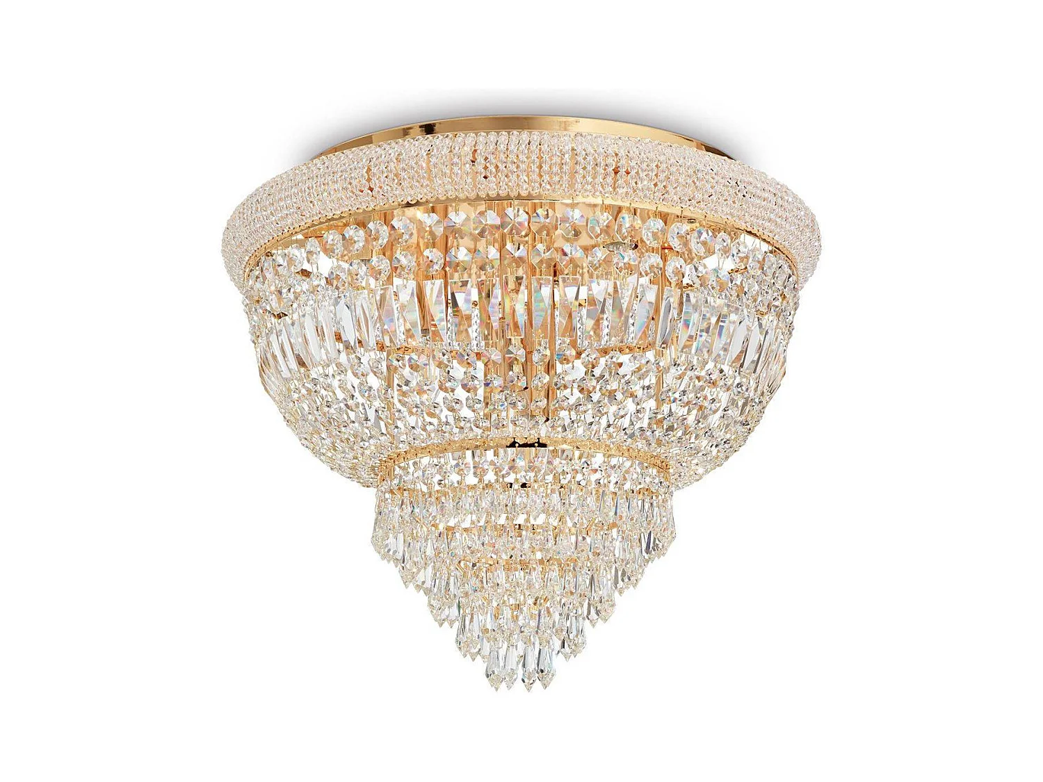 Ideal Lux Dubai - Lampadario a 6 luci a soffitto in ottone, attacco E14