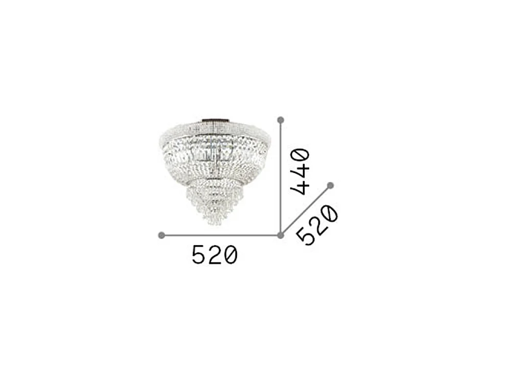 Ideal Lux Dubai Lustre à 6 ampoules au fini laiton, E14