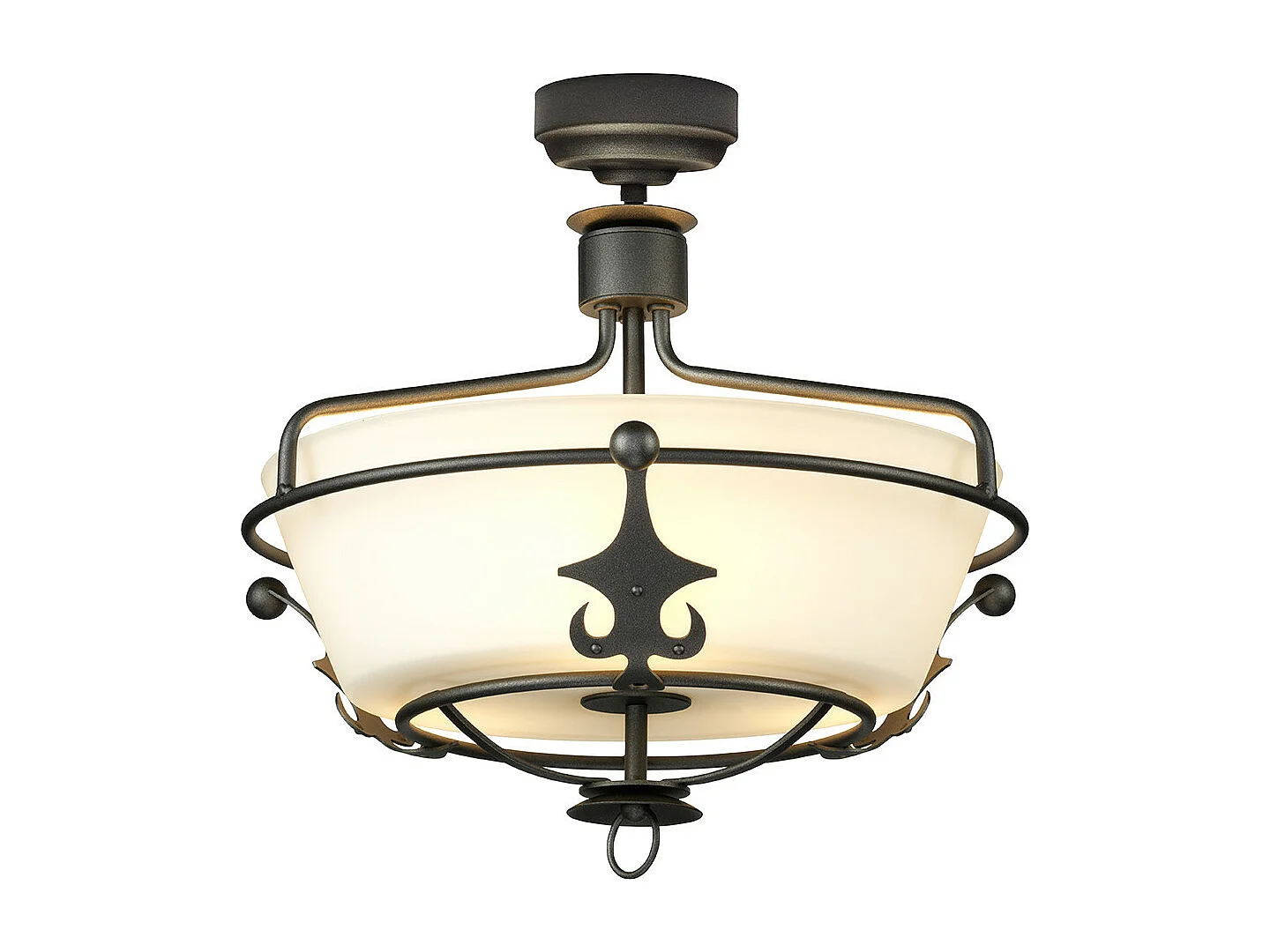 Elstead Windsor 3 Light Semi-Flush - Grafit, E27