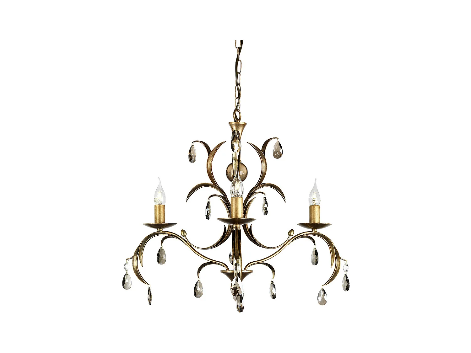 Elstead Lily - Kronleuchter 3 licht Metallic Bronze Blumenblätter Design