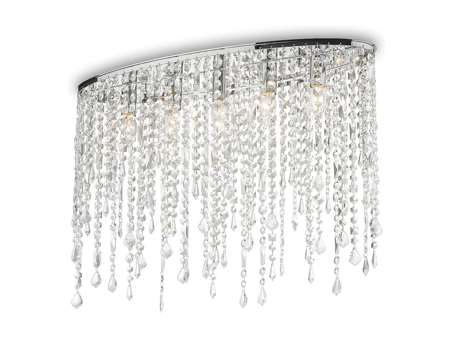 Ideal Lux Rain Clear - Lámpara empotrada de techo grande de 5 luces, cromada, E14