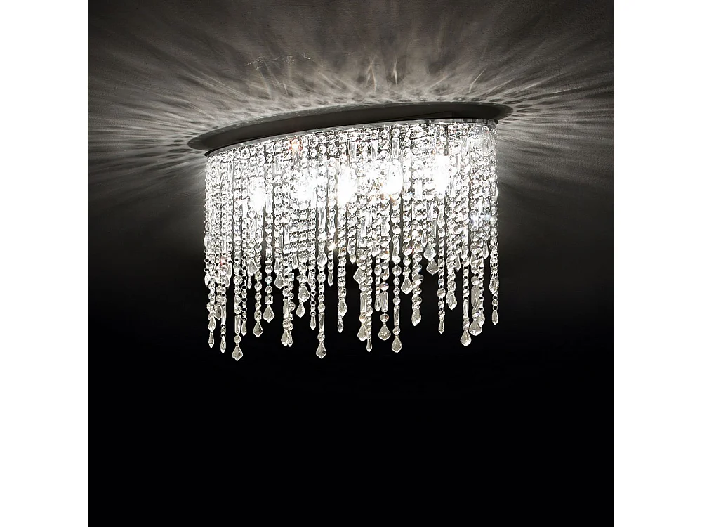 Ideal Lux Rain Clear - Lámpara empotrada de techo grande de 5 luces, cromada, E14