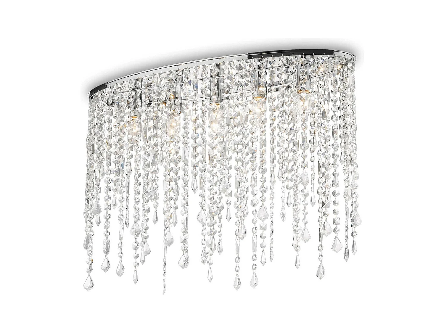 Ideal Lux Rain Clear Grand plafonnier à 5 ampoules au fini chrome, E14