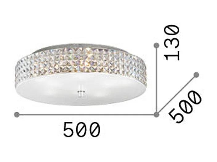 Ideal Lux Roma - 9 licht Large Flush Deckenleuchte Chrom, G9