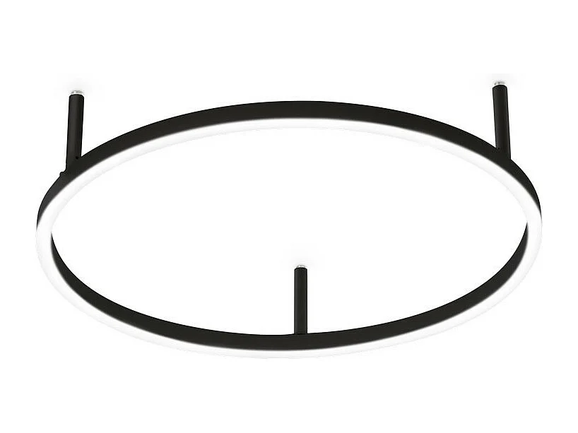 Ideal Lux ORACLE Anneau Led Intégré Semi Plafonnier Noir 50cm 3000K