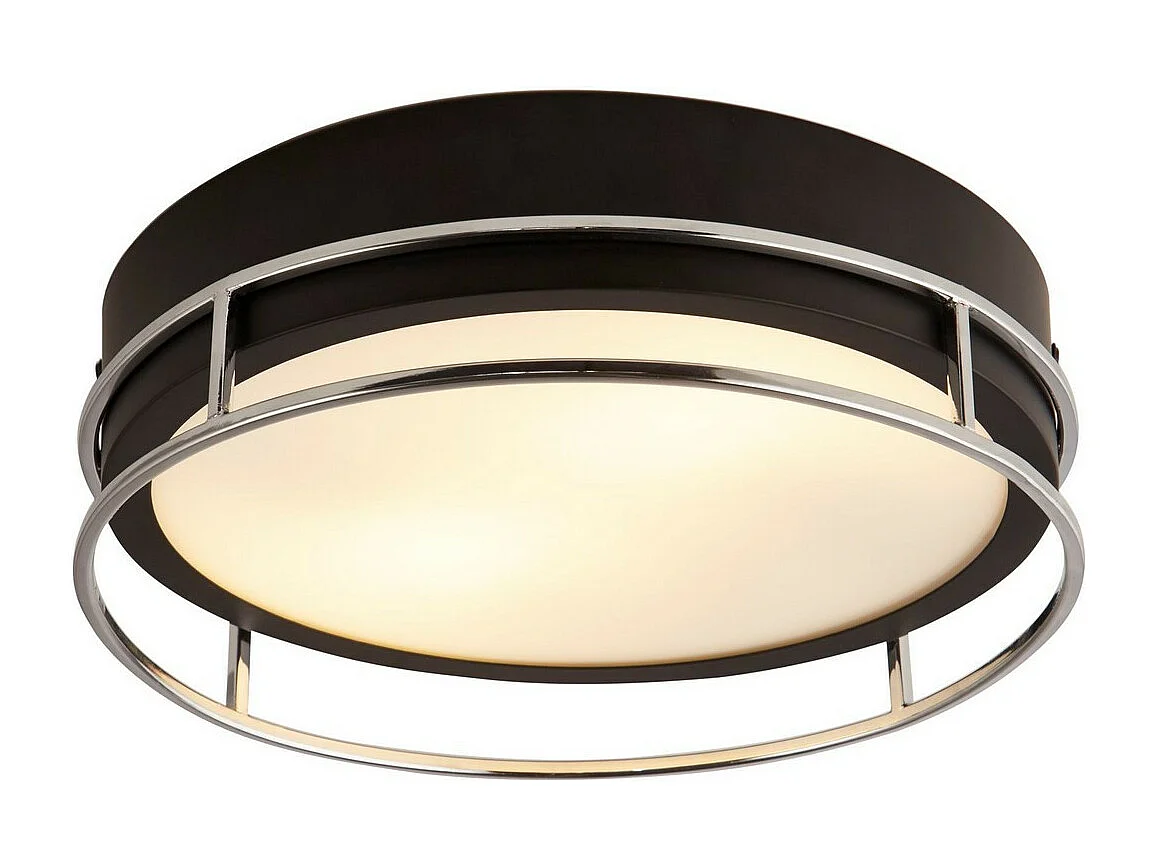 Searchlight Pheonix Phoenix 2 luci a filo nero, cromo, vetro smerigliato