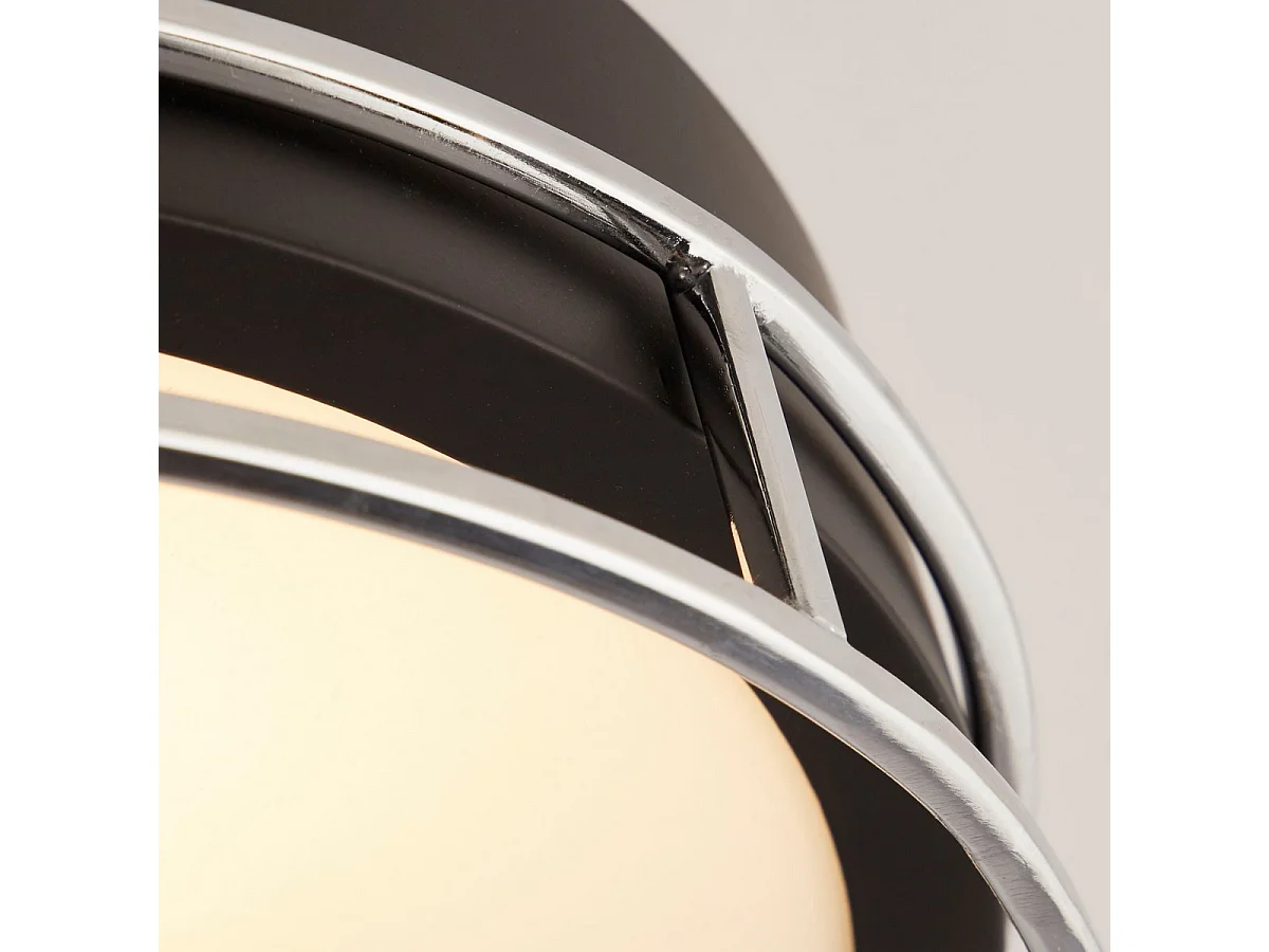 Searchlight Pheonix Phoenix 2 luci a filo nero, cromo, vetro smerigliato