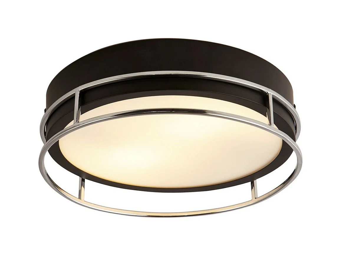 Searchlight Pheonix Phoenix 2 luci a filo nero, cromo, vetro smerigliato