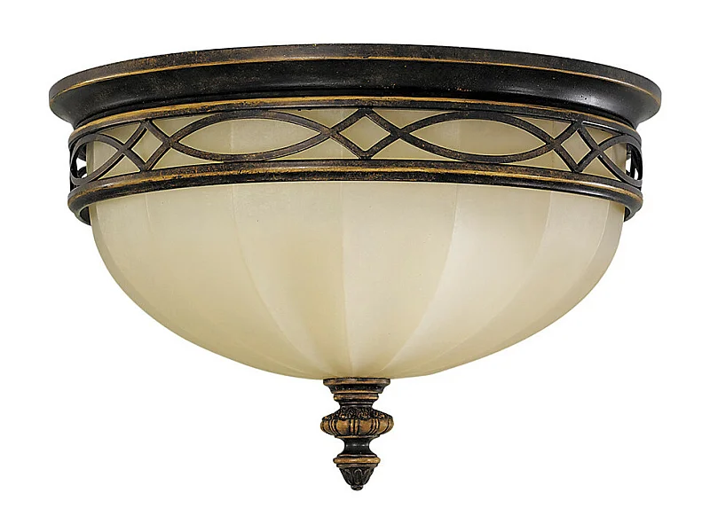 Elstead Drawing Room - 3 licht Flush Deckenleuchte Walnuss, E27