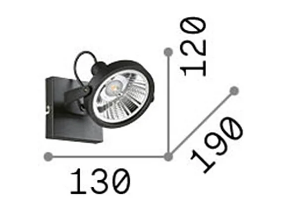 Ideal Lux Glim - Plafoniera a 1 luce Nera