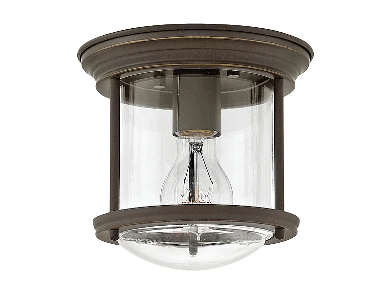 Hadrian Hinkley 1 licht Flush Mount Oil Rubbed Bronze mit Glas IP44